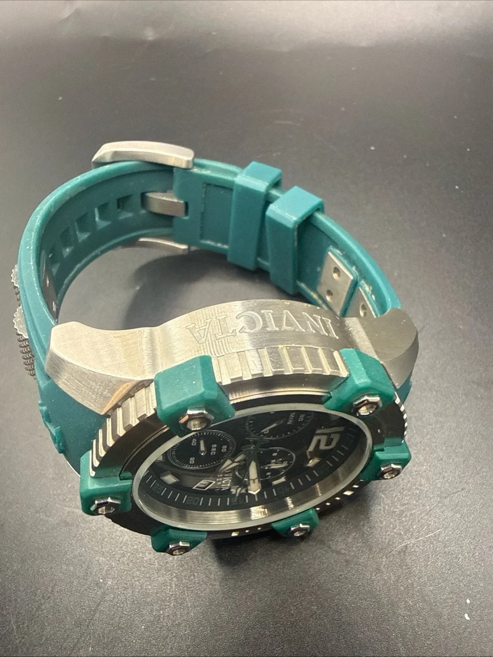 Invicta Men's Black Dial Sport Watch with Green Accents